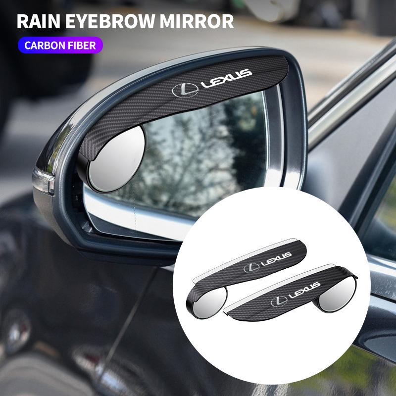 2PCS Car Rearview Mirror Rain Eyebrow Visor Small Round Mirror For Lexus FSPORT LBX NX RX 350h 450h ES UX 300e GS GX IS LS LX CT