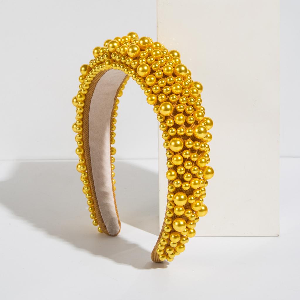 Hairband Sponge Hair Accessory for Women, Handmade with Sequins, in Multiple Colors, Wide-edge Headband