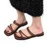 Fashion Hot Selling 2025 Summer Thin Strap Flat Sandal Slim Single Strap Beach Flip Flops Casual Chic Outdoor Slip-Ons for Outfit Solid