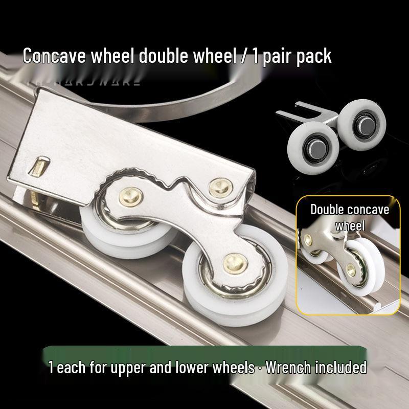 Sliding Door Pulley for Wardrobe/Bathroom/Balcony - Glass Door Bottom Wheel with Concave & Convex Floor Compatibility