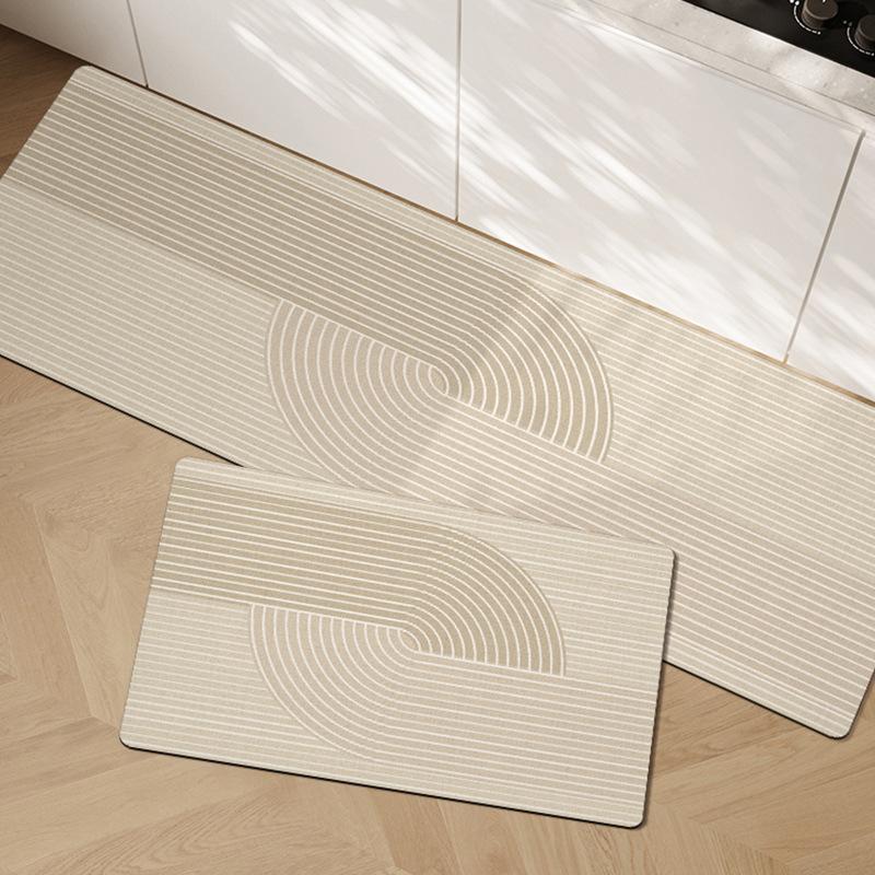 Diatom Mud Kitchen Floor Mat Dirt-resistant Anti-slip Mat Wasabi Wind Absorbing Quick-drying Foot Mat Long Two-piece Set