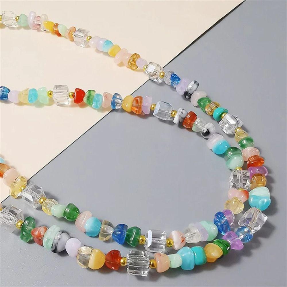 Stone Gem Mobile Phone Straps Stylish Cute Beads Phone Chain Long Phone Lanyard Phone Accessories