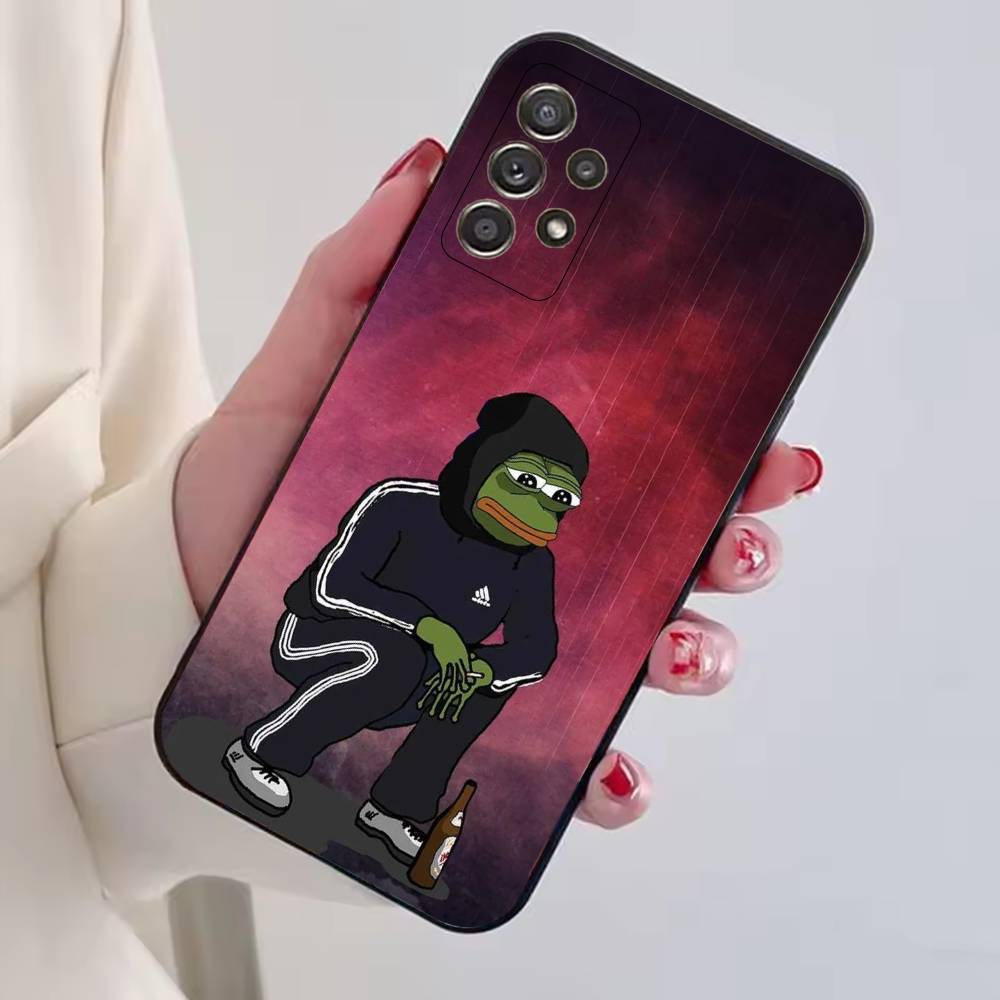 P-Pepe the Frog Funny Phone Case Black Silicone Soft For Samsung S25,S24,S21,S22,S23,S30,Ultra,S20,Plus,Fe,Lite