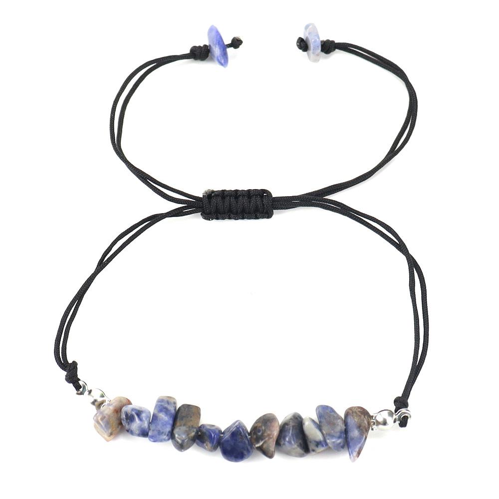 Hand Woven Natural Crystal Gravel Amethyst Agate Bracelet Bracelet Adjustable B55