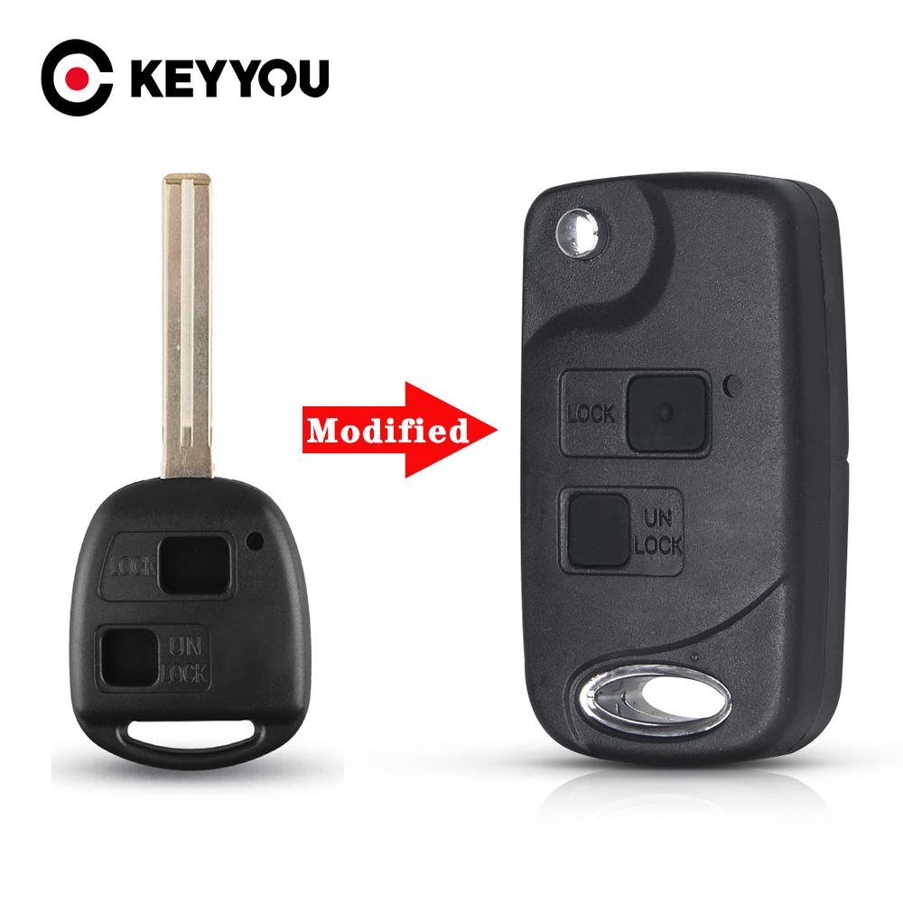 Modified Flip 2/3 Button Remote Key Shell Case For Toyota Rav4 Avalon Prado Tarago Camry Tarago For Lexus Es Rx Lx Gs Key