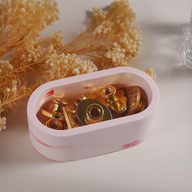 2025 New DIY Oval Candle Jar Silicone Molds Cement Plaster Mini Pot Concrete Wax Box Candle Tray Injection Mould Home Decor