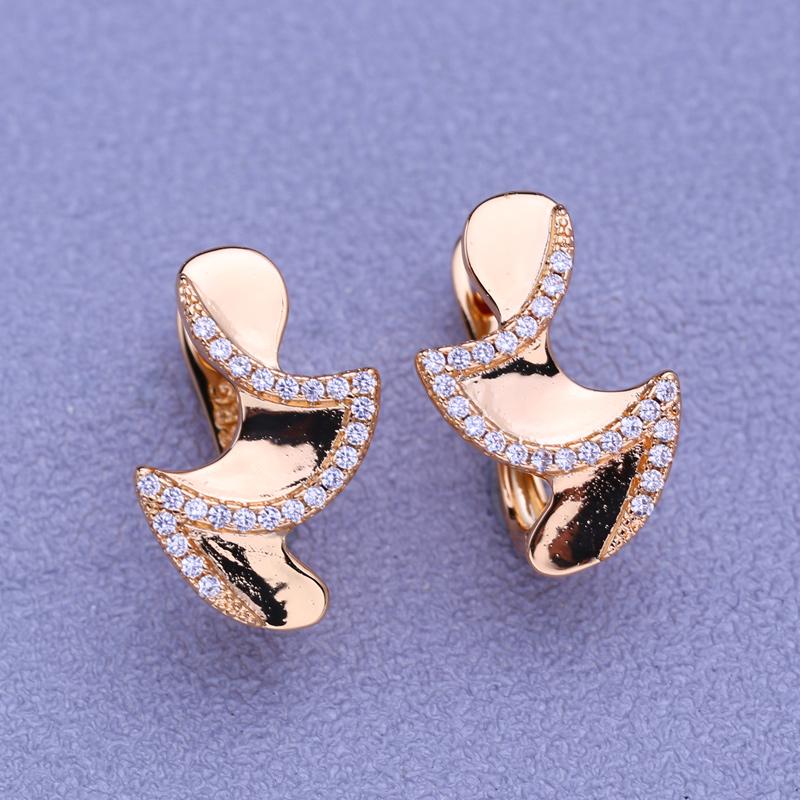 MINTHA Clip Earrings Trendy Fashion Jewelry Cubic Zirconia Stud Earrings For Women Rose Gold Color Earrings