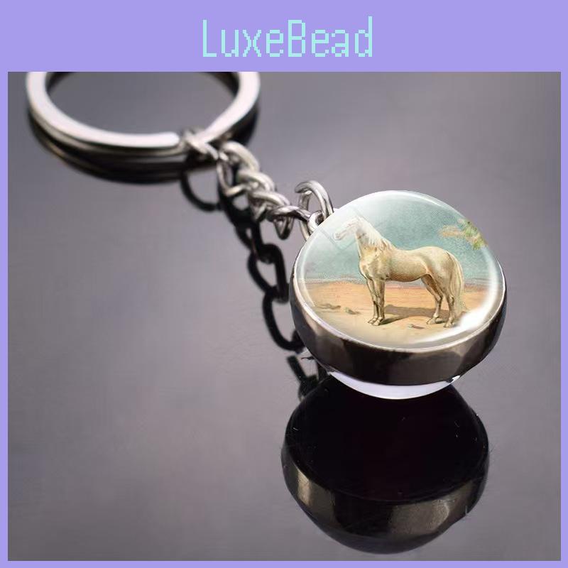 Glass Key Tag With Animal Motif And Round Shape For Gift And Everyday Carry