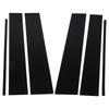 6 Pcs B Pillar Door Trim Molding Glossy Black PC Window Post Protector Cover for Hilux 2015 To 2023