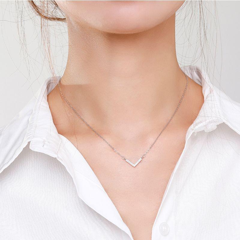 Tancise S925 Sterling Silver Necklace Women Full Pendants Necklaces Simple Personality.