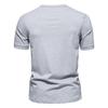 Men's Casual Short-Sleeve Henley T-Shirt: Solid Color, Loose Fit, Three-Button Collar
