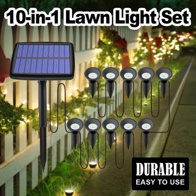 Solar-Erdspießleuchten 10 in 1 Lampe Beleuchtung Outdoor-Dekoration LED Landschaft Widerstand Garten Betrieben Auffahrt Wetter Rasen Weihnachtsdekorationen