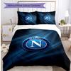Set Lenzuola 3 Pezzi Stampato Napoli FC Traspirante Copripiumino con Federe Biancheria da Letto Decorativa per Camera da Letto Casa