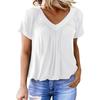Personalized V-neck Raglan Sleeve Pleated Casual Daily Home T-shirt