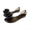 Fashion Lightweight open toed flat shoes for women's casual jelly bow transparent casual anti slip summer fashionable versatile sandals