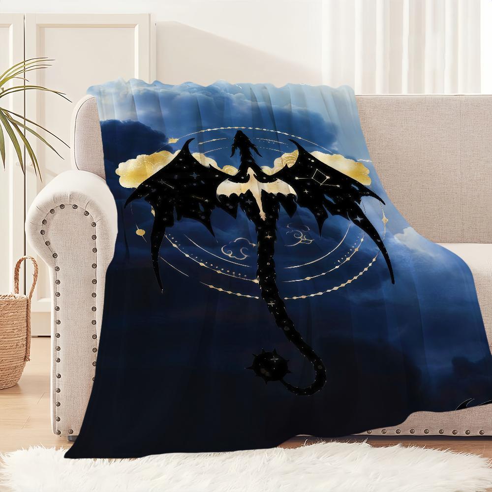 book F-Fourth W-Wing Dragon Flannel warm comfort soft plush blanket for sofa living room hogar office bedroom travel gift home