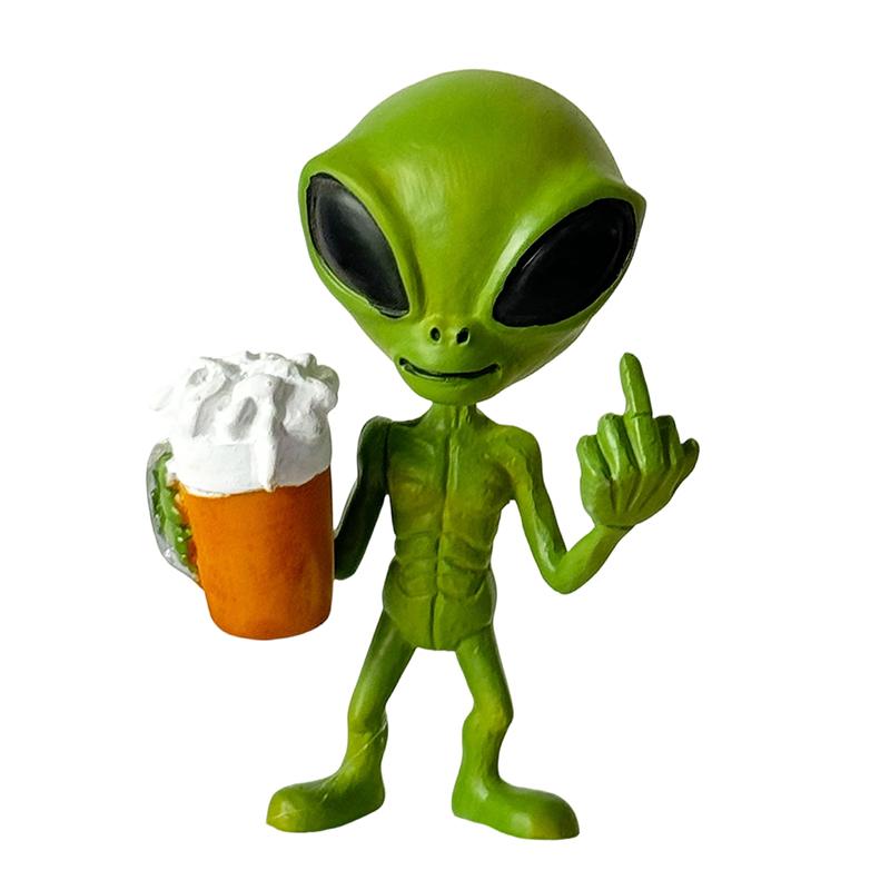 Alien Resin Statue Ornament Alien Garden Sculptures & Statues Yard Best Art Decor For Indoor Outdoor Home Or Office Collectible