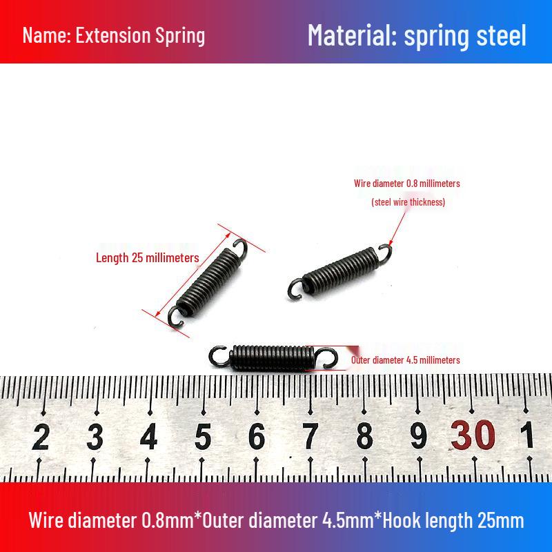 0.8mm Yellow Extension Spring with Hooks - Stapler Rebound Force 