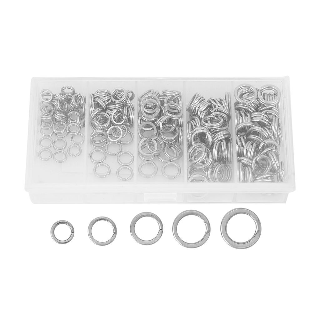 200pcs Stainless Steel Double Split Ring Connector Fishing Tackle Accessories