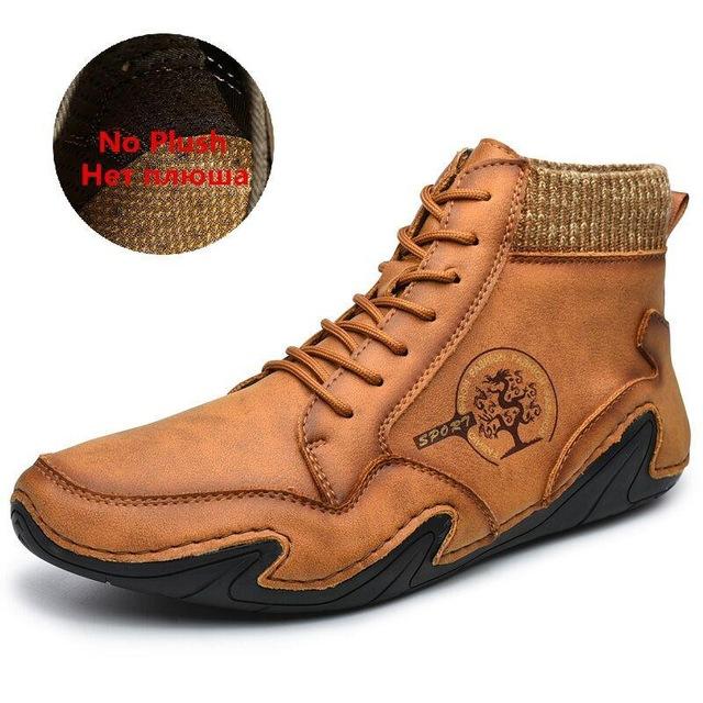 2024 Fashion Men Boots Casual Shoes Leather Boots Men Autumn Winter Snow Outdoor Light Ankle Antislip Warm Zapatos Men Shoes