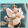 Flying Cat Plush Charm With Embroidered Cloud Pattern And Keyring For Home Decor And Kids