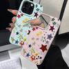 Y2k INS Graffiti Star Moon Phone Case For iPhone 17Pro 16 15 14 11 13 Pro Max 12 Plus Lichee Pattern Shockproof Silicone Funda