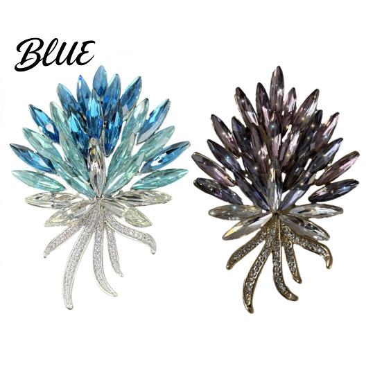 Decorative Pin Brooch Irregular Wheat Design Sparkling Rhinestones Zinc Alloy