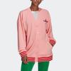 Adidas Originals Logo Print Single-Breasted Long Sleeve Knit Top Women Tops Pink IB2037