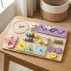 Wooden Busy Board Handson Toddler Wood Sensory Toy Tactile Early Learning Gear Fine Motor
