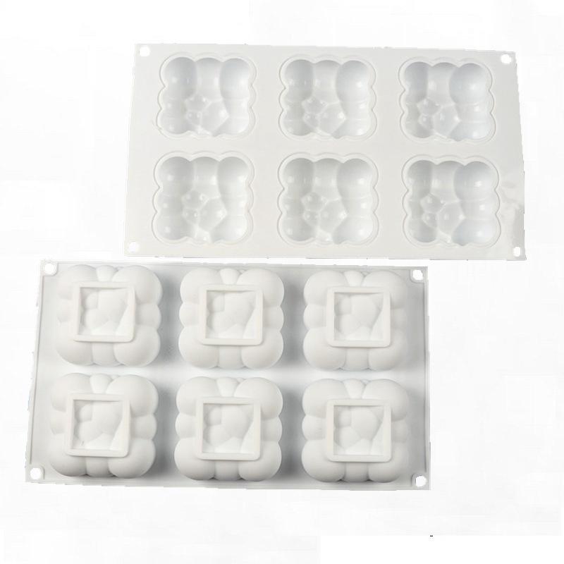 1 Pc Three-dimensional Square Xiangyun Mousse Silicone Cake Mold Cloud Baking Pan Mold DIY Baking, Candle Mold