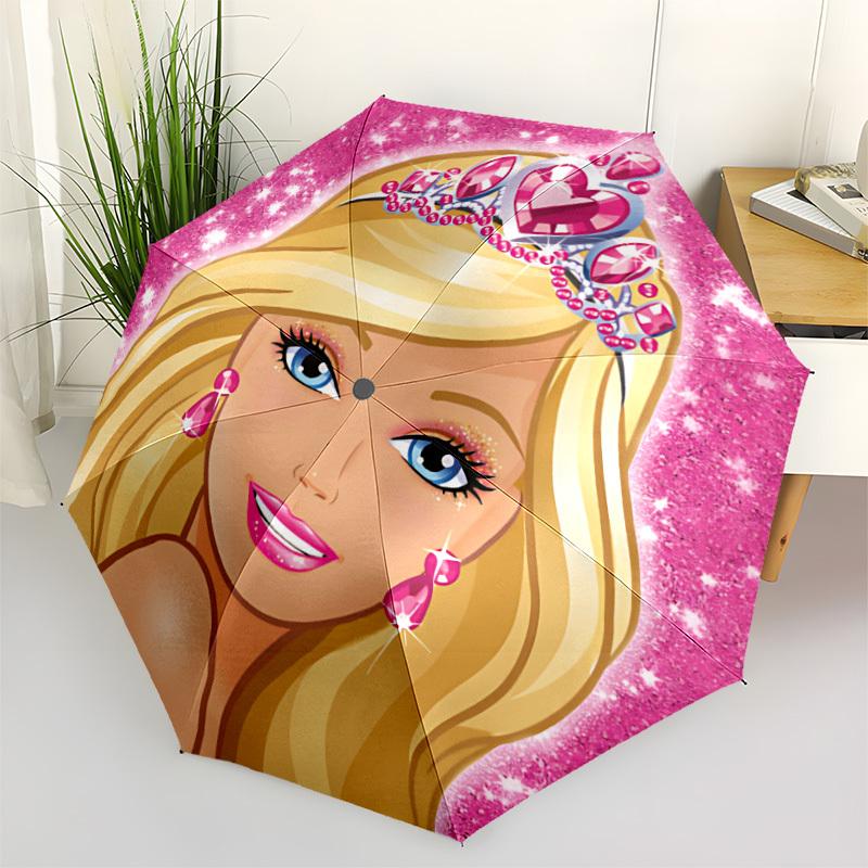 1pc Princess Tiara, Pink Sparkle Umbrella - Automatic Open Compact Travel Umbrella with 25-Rib Durable Frame yy251021068