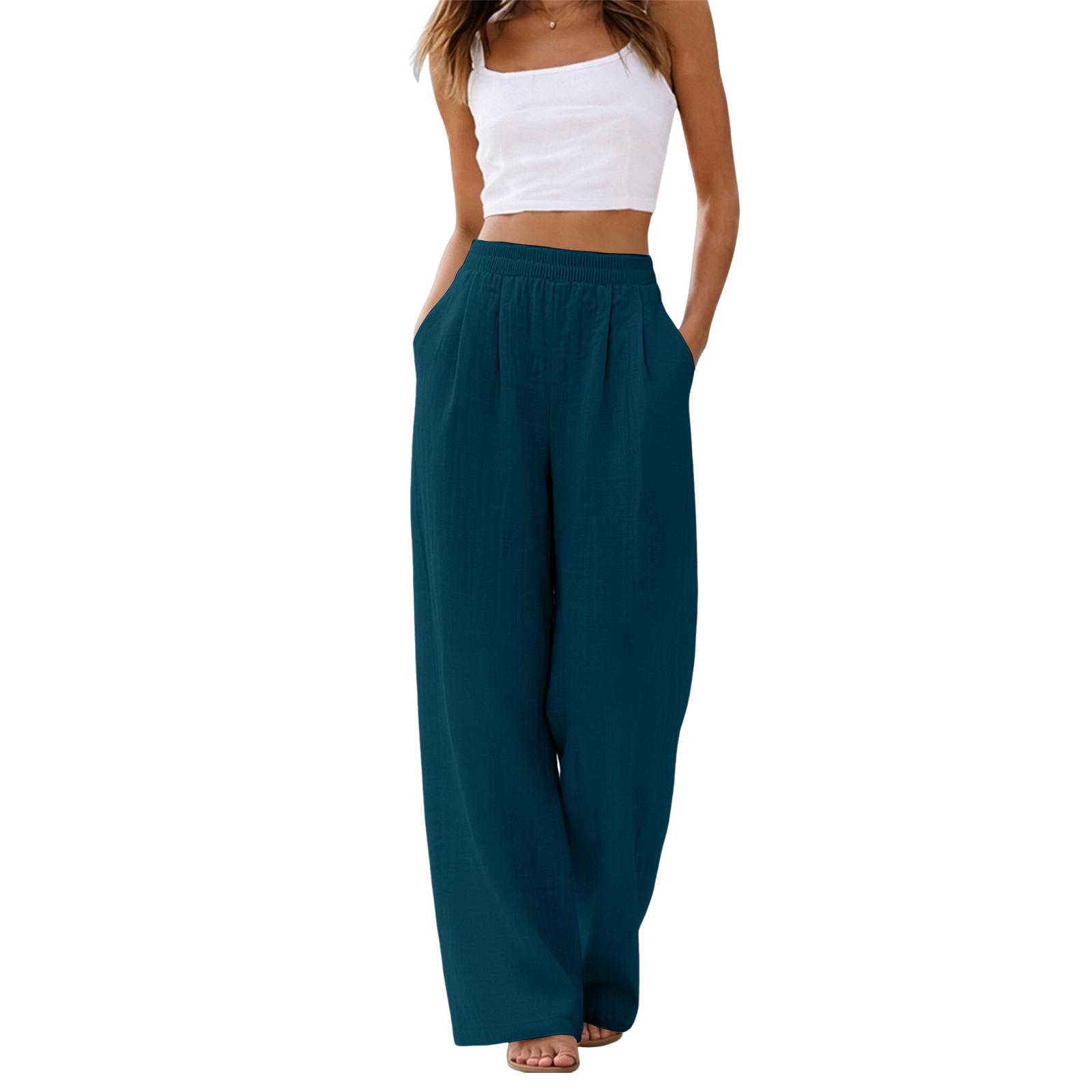 

Women s Linen Wide Leg Pants For Summer Beach Vacation, Flowing Long Pants XL