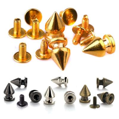 20 Set 8x12mm Spots Cone Nailhead Rivet Bullet Punk Spikes Fit Leather Craft Bags Bracelet Clothing Shoes Collars Nailhead DIY