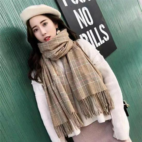 Women's Imitation Cashmere Scarf - Autumn/Winter British Plaid, Thick, Warm, Fashionable Shawl