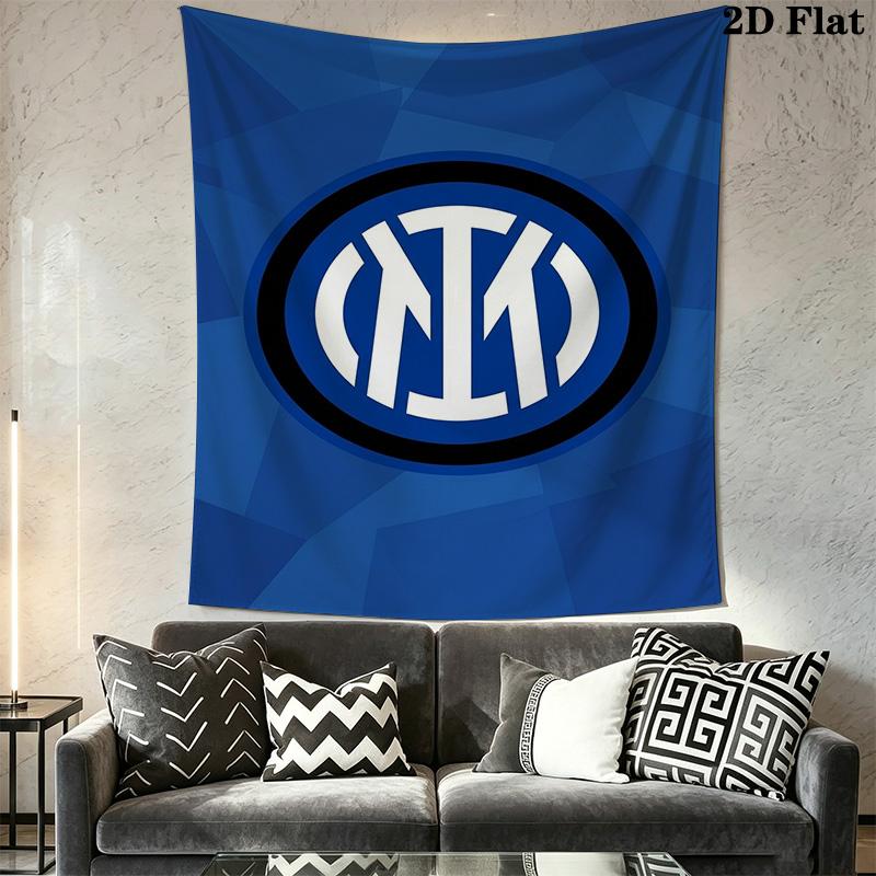 Inter Milan Logo Wallpaper Bedding 1 Duvet Cover 2 Pillowcase Without Core Christmas Birthday Gift Soft And Comfortable