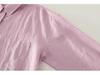 Spring Luxury French Chic Pink Embroidered Long-Sleeve Women's Shirt