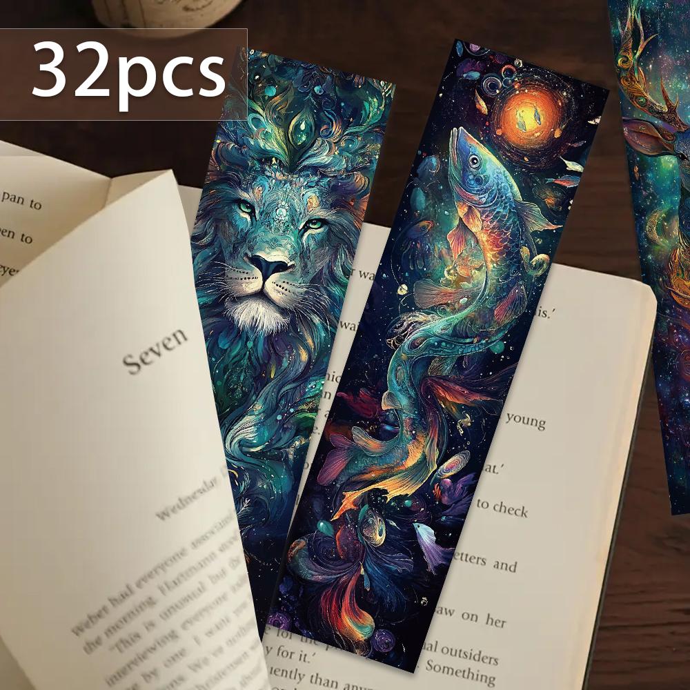 32pcs, Dreamy 12 Zodiac Bookmarks, perfect for back-to-school season, Christmas, Halloween, teachers, readers, and birthdays.