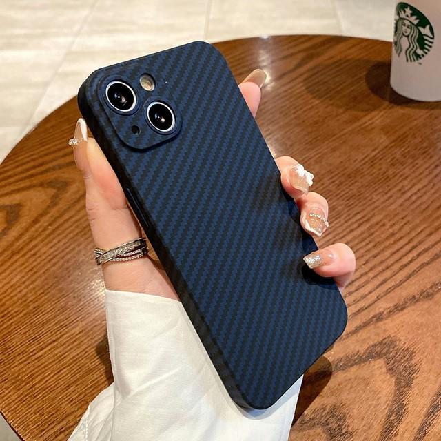 Ultra Thin Carbon Fiber Texture Case For Iphone 11 12 13 Pro Max Iphone11 13pro 13promax Luxury Shockproof Hard Pc Cover Coque