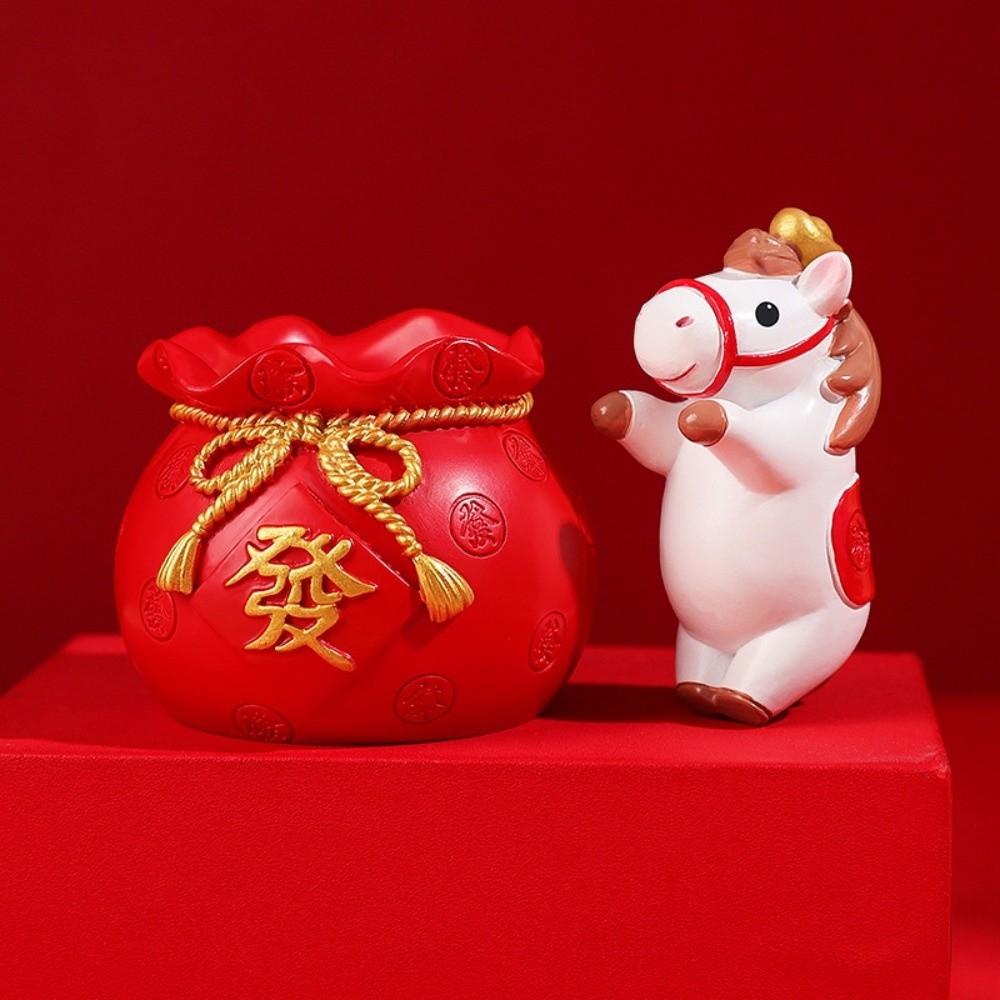 Lucky Bag Zodiac Horse Figurines Cute Horse Figures Ornament Table Desk