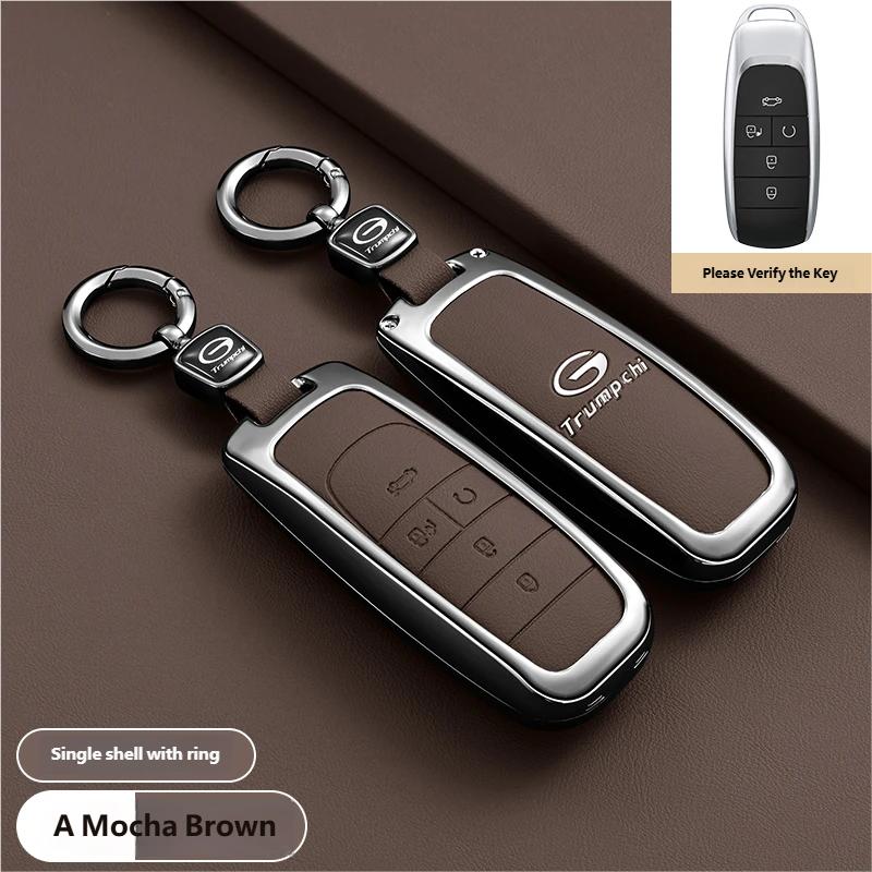 newFor GAC Trumpchi GS7 GS8 GM8 GS5 GA6 GM6 Zinc Alloy Leather Key Protect Holder Fob Auto Accessories Car Remote Key Case Cover