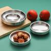 4Pcs Double Layer Small Plates Round Seasoning Dishes Stainless Steels Rice Bowl Appetizer Plates Easy to Clean