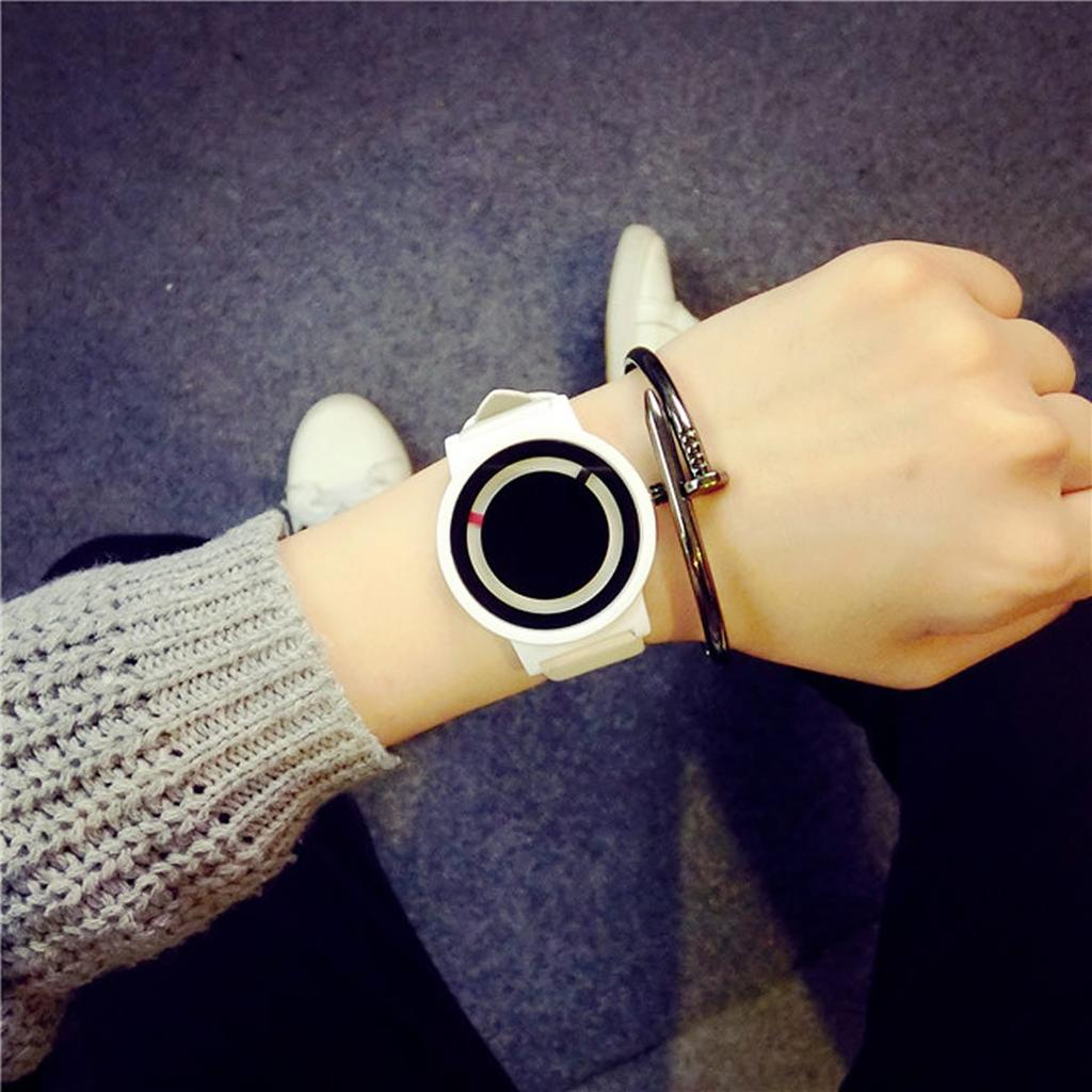 ZooooM Simple Men's Faux Leather Analog Watch (Black & White) ZM-TOKE-707-BKWH