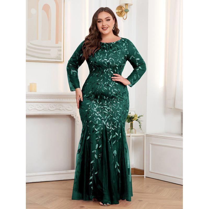 Sukienki Wieczorowe Plus Size Sequinowe Rybi Ogon Dopasowane Seksowne Imprezowe