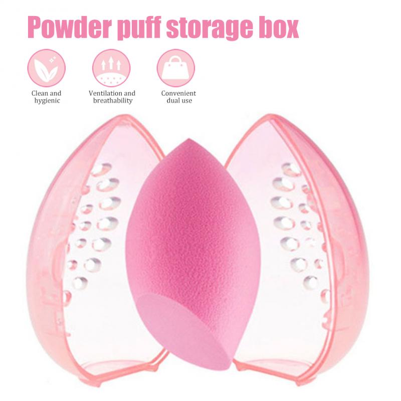 New Beauty Cosmetic Sponge Storage Box Makeup Powder Puff Empty -shaped Frame Transparent Puff Case Make Up Organizer Holders