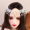 White Beaded Headdress French Style Pearl Bridal Headwear Wedding Elegant Hair Jewelry Photography Accessories