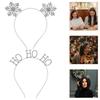 Snowflake Christmas Hairband Xmas Party Decor for Decoration 2Pcs Silver