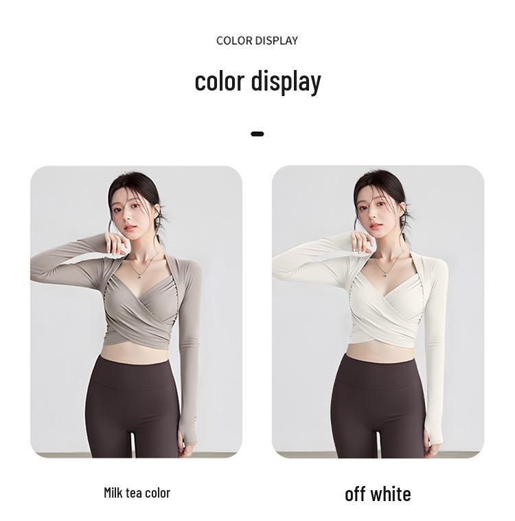 Autumn Yoga Set: Chest-Padded, Tight-Fit, Slimming, Long-Sleeve Training Top for Running & Sports