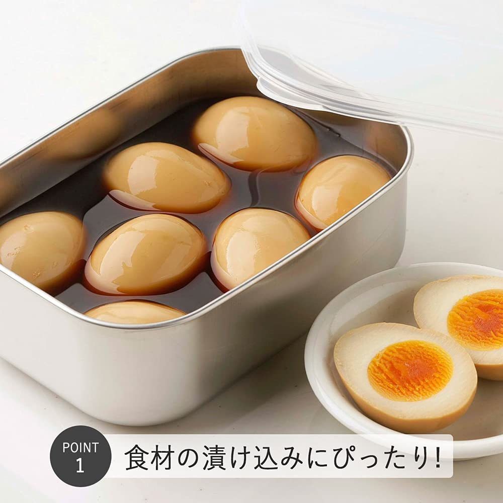 Shimomura Kihan Storage Set of Made in Convenient for Food Temporary with Square Stainless 38871 Containers, 2, Deep, Japan, Preparation,