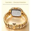 Mens Iced Out Watch Square Full Diamond Quartz Wrist Watch with Luminous Hands Date Waterproof Hip Hop Style