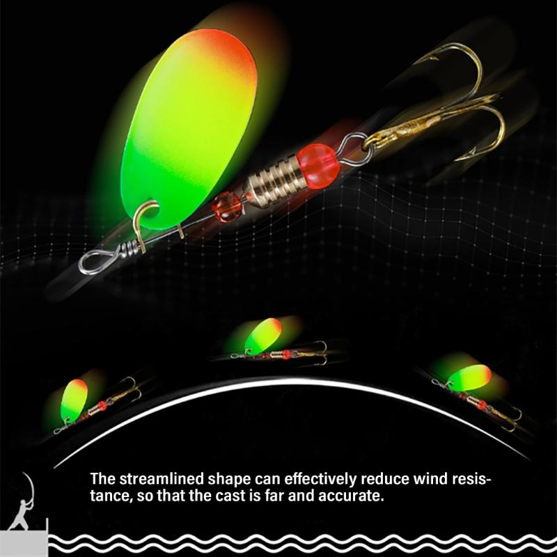 10Pcs Colorful Metal Spinner Baits Set Trout Fishing Lures Sequins Baits Treble Hook Hard Metal Baits Crankbaits Enduring